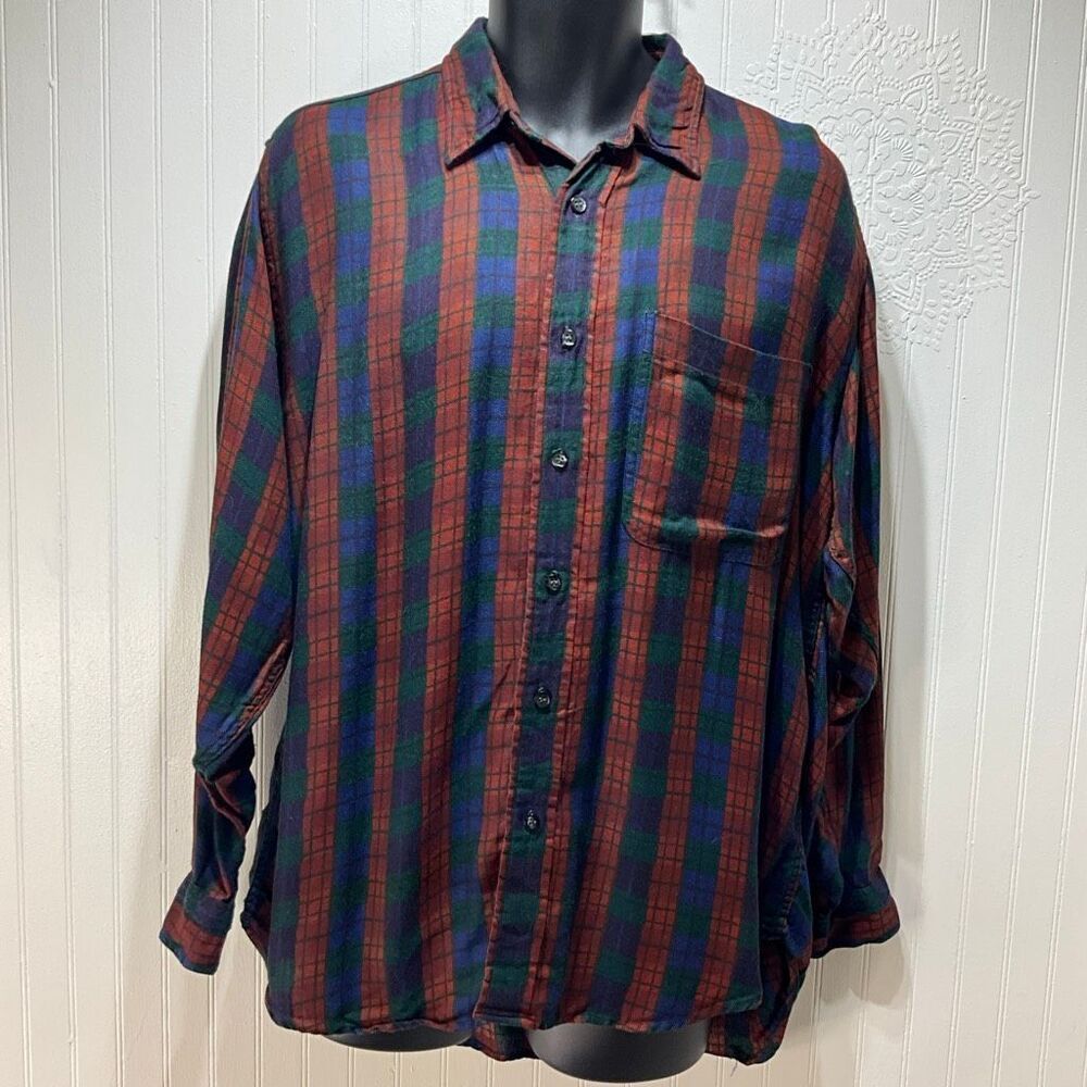 VINTAGE CHRISTIAN DIOR Plaid Dress Shirt